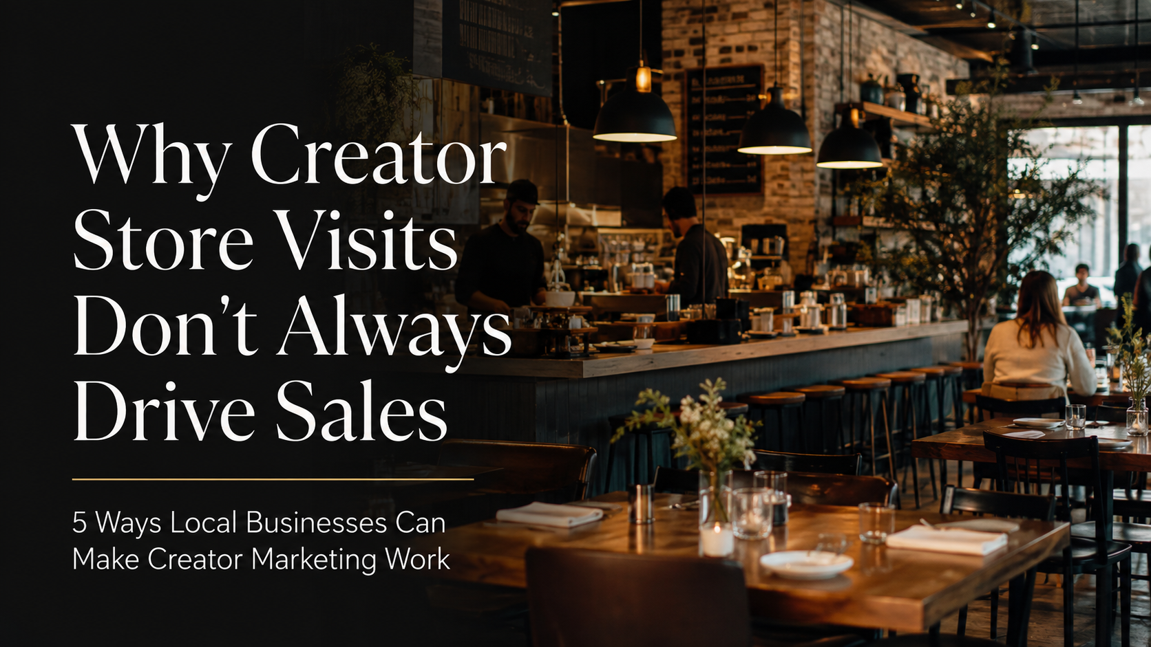 Restaurant interior illustrating creator store visits and local business marketing.