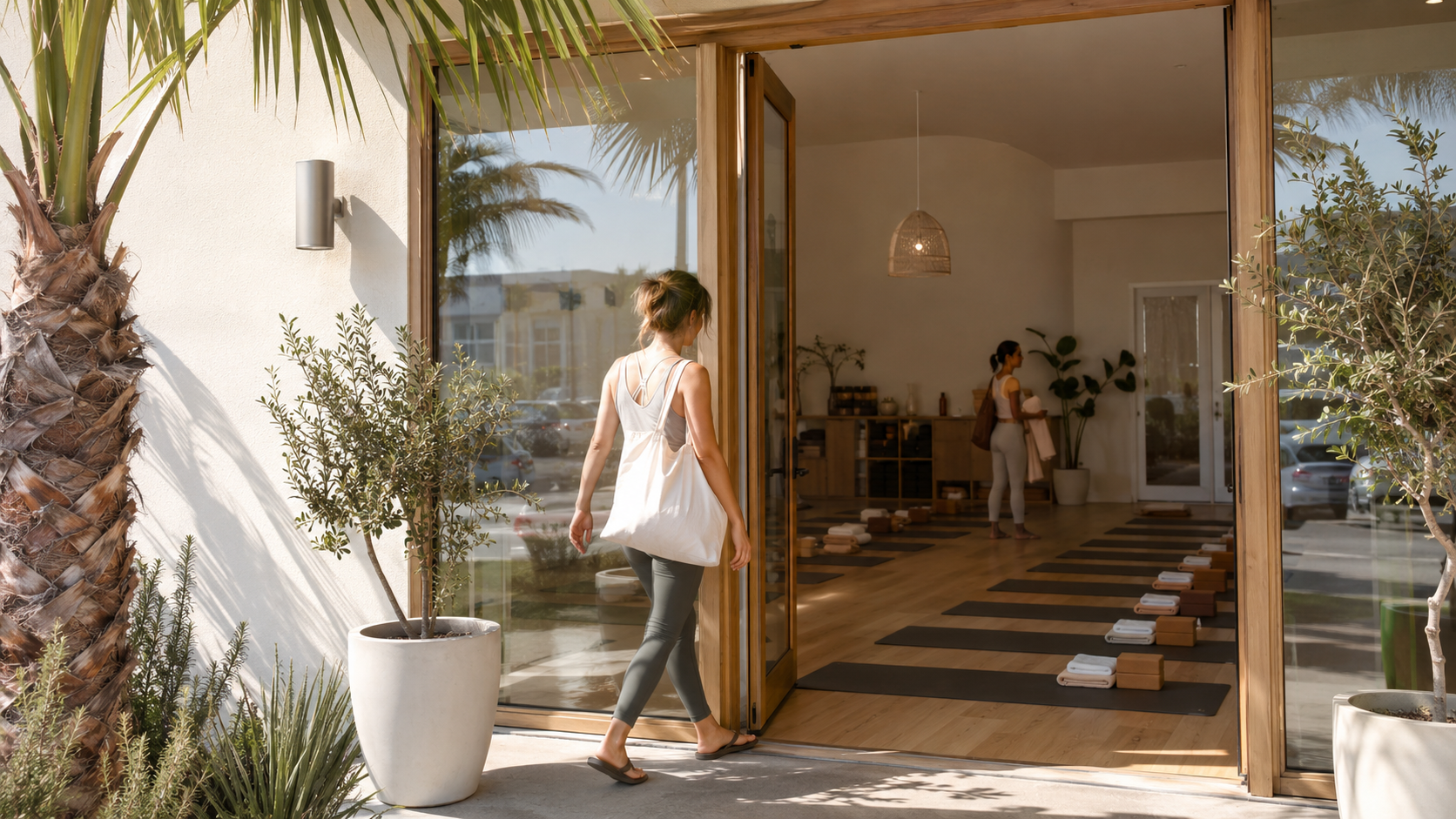 Southern California yoga studio showing how local businesses can support creator marketing with a strong online presence.