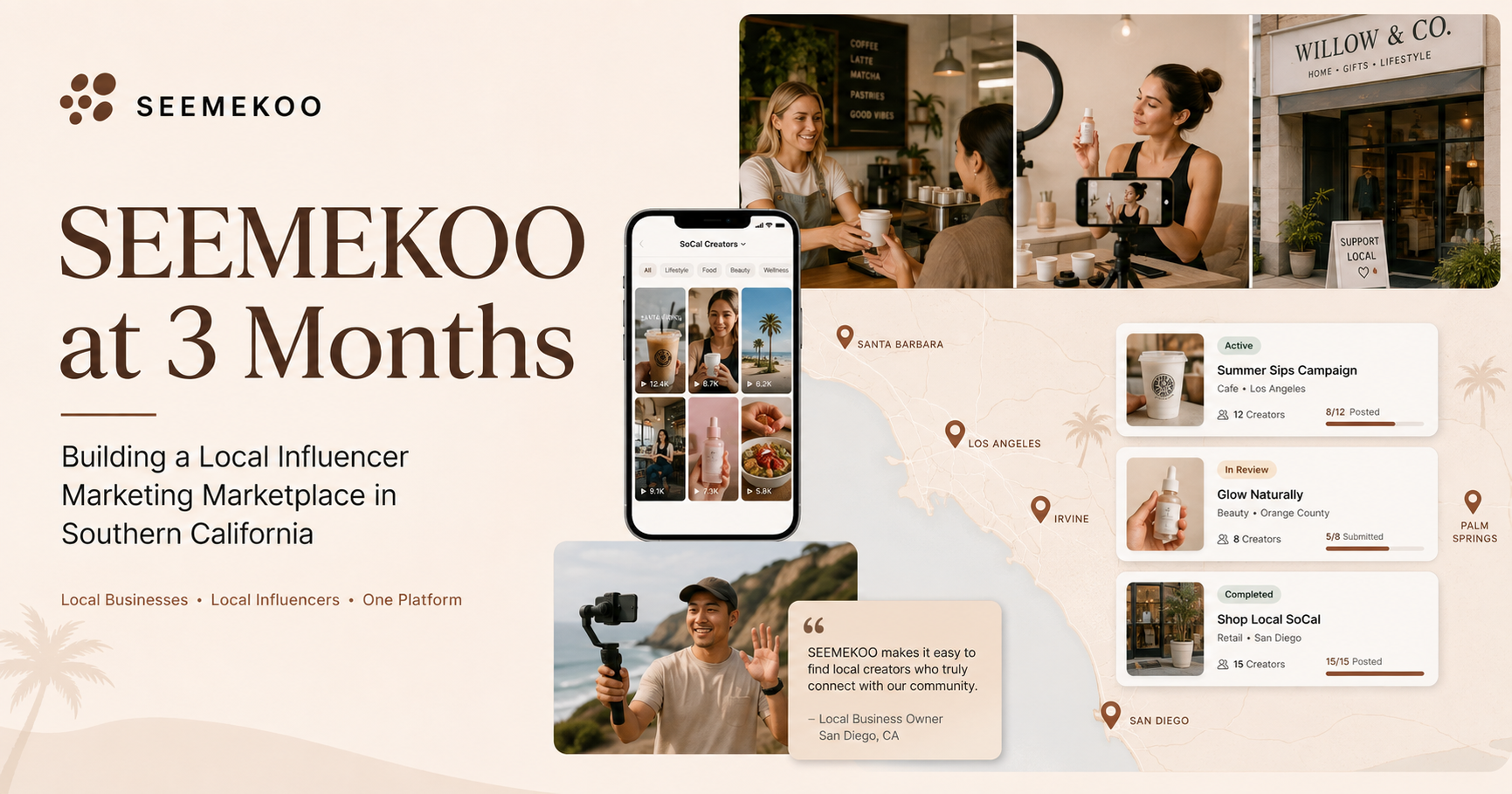 SEEMEKOO local influencer marketing marketplace for Southern California businesses and creators
